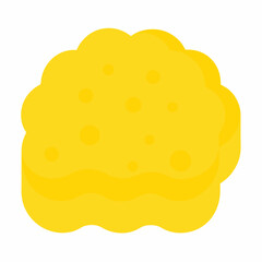 Yellow cleaning sponge vector on white background.