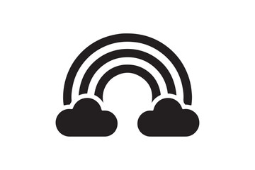 Obraz premium Rainbow silhouette vector art illustration on white background