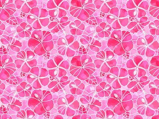 ハイビスカスのステンドグラス　C-4'