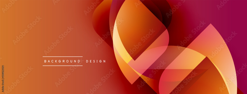 Aufkleber abstract fluid shapes blend, creating vibrant orange, red gradient. modern design element for backgr