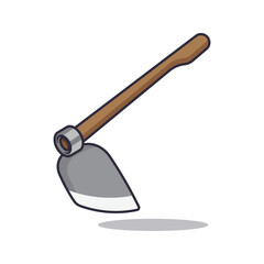 cartoon vector illustration of hoe