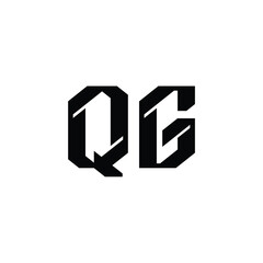 QG monogram logo design letter text name symbol monochrome logotype alphabet character simple logo