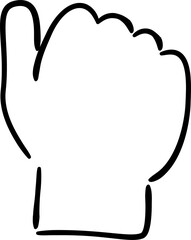 手書きの手のイラスト　握りこぶし　塗りなし線画