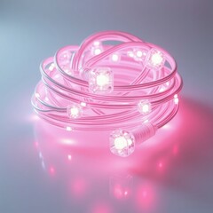 A futuristic bundle of glowing fiber optic cables