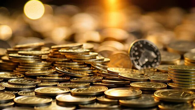 Investment video: gold coin strategy, financial planning, bitcoin wealth, currency exchange, cryptocurrency growth, business design, monetary success, wealth building, chart analysis.