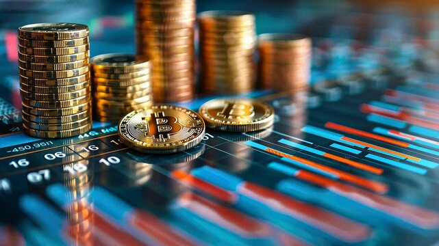 Investment video: gold coin strategy, financial planning, bitcoin wealth, currency exchange, cryptocurrency growth, business design, monetary success, wealth building, chart analysis.