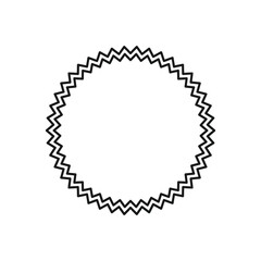 Zigzag badge outline in circular shape, perfect for stamps, labels, and certificates.