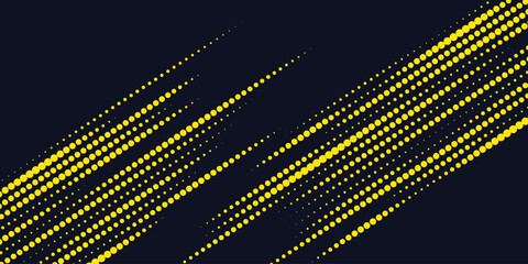 Dots halftone yellow and dark blue color pattern gradient grunge texture background. Dots pop art sport style vector illustration. Vector grunge halftone abstract.Dots texture background. © Aji Keche