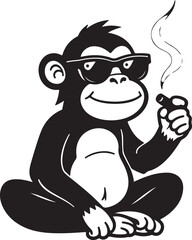 Cool Smoking Monkey Silhouettes