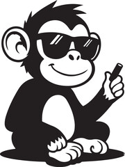 Cool Smoking Monkey Silhouettes