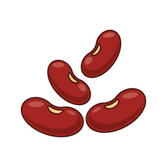 cartoon vector illustration of red bean