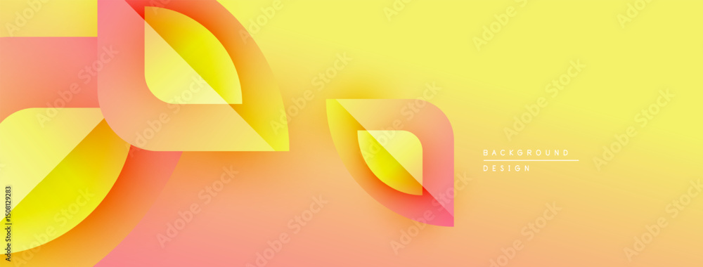 Leinwandbilder abstract yellow, orange gradients. overlapping shapes create dynamic visual flow. modern design elem