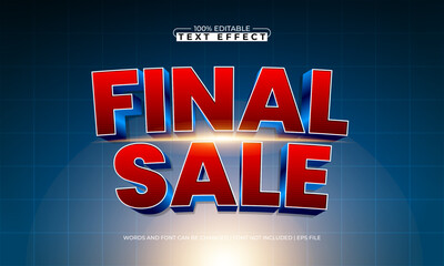 Fototapeta premium final sale editable text effect with a sale and offer text style
