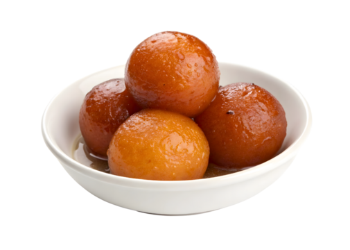 Gulab jamun, indian dessert isolated on transparent background