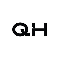 Obraz premium QH monogram logo design letter text name symbol monochrome logotype alphabet character simple logo
