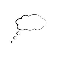 Line think bubble isolated on white background. Trendy think bubble in flat style. Modern template for social network and label