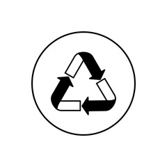 Recycle icon. Set of two recycle icons isolated on white background. A clean and modern vector illustration for eco-conscious branding, green initiatives, and zero-waste projects
