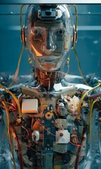 Robotic structure showcases intricate mechanics and design details