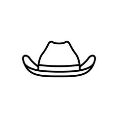 Line cowboy hat icon clip art