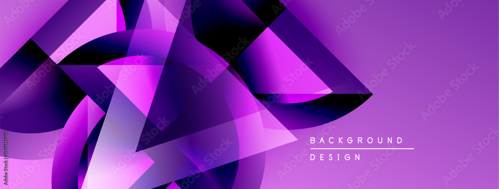 Fototapete Abstract purple design features dynamic shapes, gradients. Modern background suitable for digital projects, presentations. Vivid color palette creates visual impact.