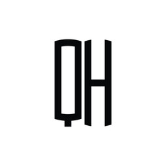 QH monogram logo design letter text name symbol monochrome logotype alphabet character simple logo