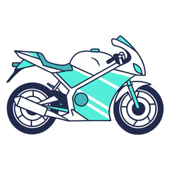 Obraz premium Stylized beautiful motorcycle geometric shape vector illustration