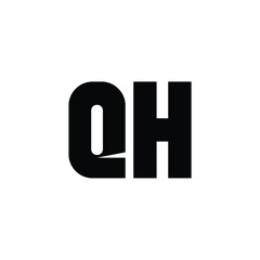 QH monogram logo design letter text name symbol monochrome logotype alphabet character simple logo