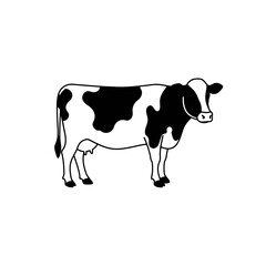 Holstein Cow Illustration: Black and White Farm Animal Icon