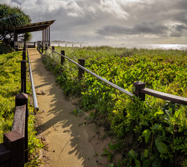 The shelter and pathway at Park Beach, Coffs Harbour, New South Wales, Australia.