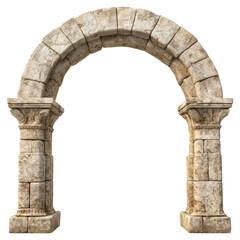 PNG Romanesque arch architecture historical stone.