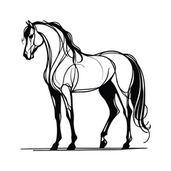 Minimalist Horse Logo Design – Black Silhouette Animal Icon Vector