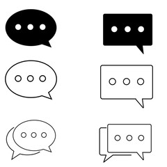 chat icon set. Simple vector icon set for online communication. Message, chat, dialogue icons.
