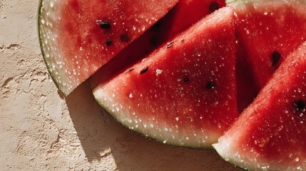 Fresh watermelon slices juicy summer fruit healthy eating refreshing snack dessert food photography closeup shot