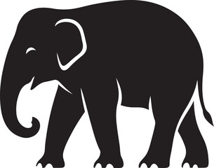 Elephant silhouette simple black design, Large animal profile minimal art