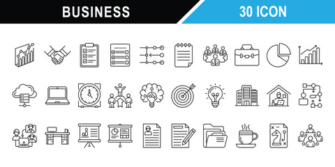 business  related 30 outline icons set
