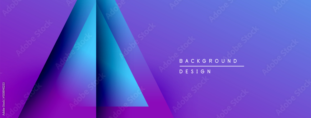 Poster abstract geometric shapes, vibrant purple hues, gradient effect. modern design element for backgroun