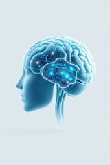 Obraz premium Human brain neural network connections visualization