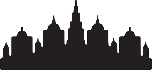 Fototapeta premium cityscape shape, skyline silhouette, urban skyline, city outline, skyscraper icon, buildings vector, city skyline, silhouette buildings, modern city, metropolitan shape, architecture icon