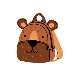 Set of childish school backpacks and schoolbags flat cartoon vector illustration. Collection of various kids bags isolated on white. Stylish accessories different shapes