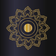 Elegant gold mandala design on dark background