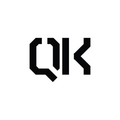 QK monogram logo design letter text name symbol monochrome logotype alphabet character simple logo