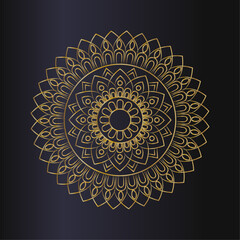 Elegant gold mandala design on dark background