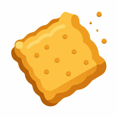 Crunchy biscuit and crumb vector icon on white background.