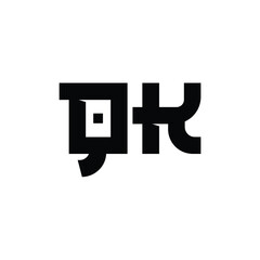 Fototapeta premium QK monogram logo design letter text name symbol monochrome logotype alphabet character simple logo
