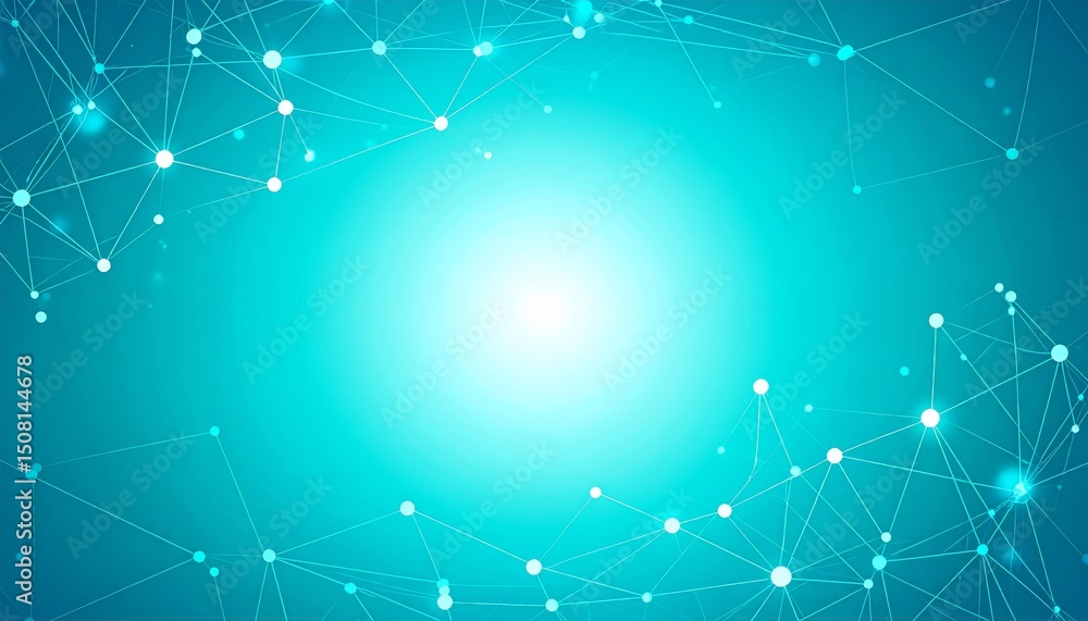 Poster abstract background dotted and connection line, glow and blur effect