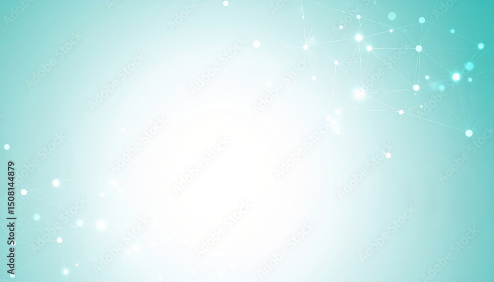 Poster abstract background dotted and connection line, glow and blur effect