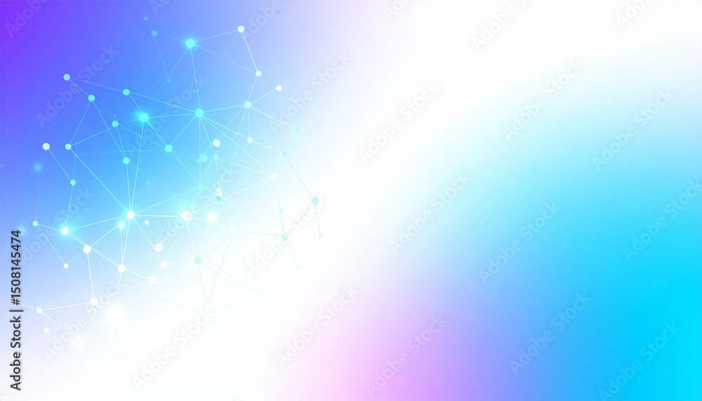 Poster abstract background dotted and connection line, glow and blur effect
