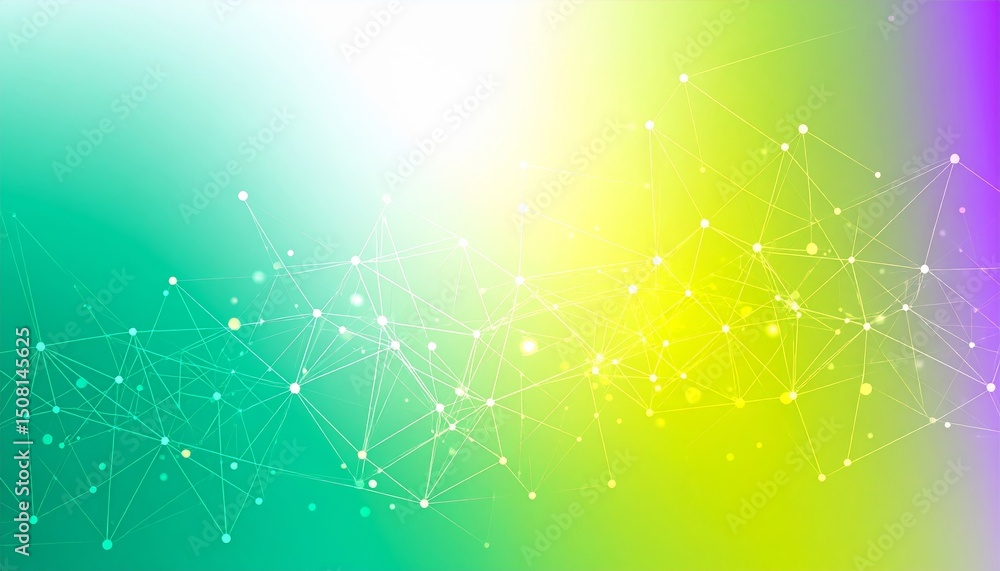 Poster abstract background dotted and connection line, glow and blur effect