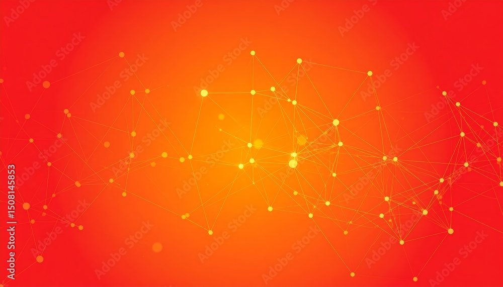 Poster abstract background dotted and connection line, glow and blur effect