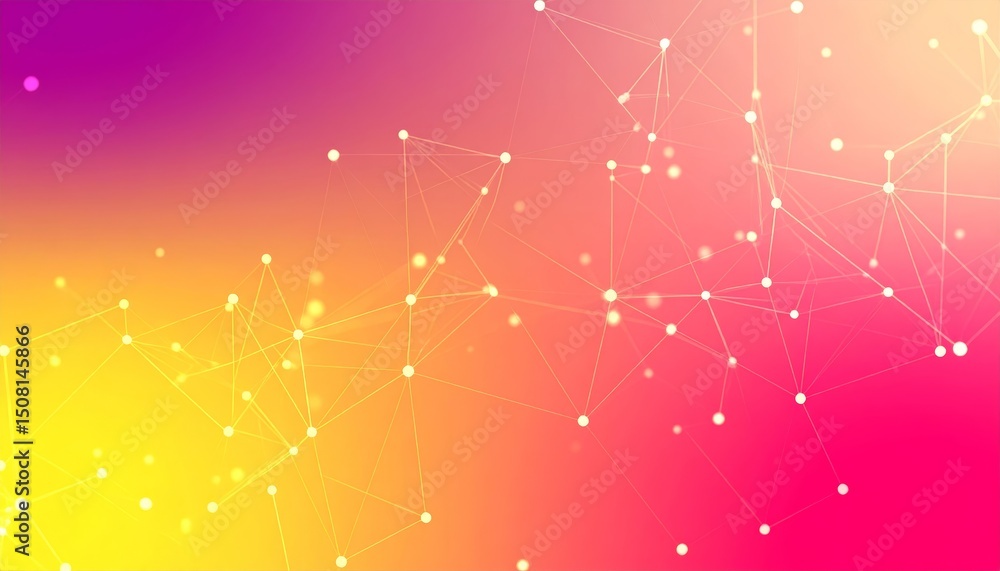 Poster abstract background dotted and connection line, glow and blur effect
